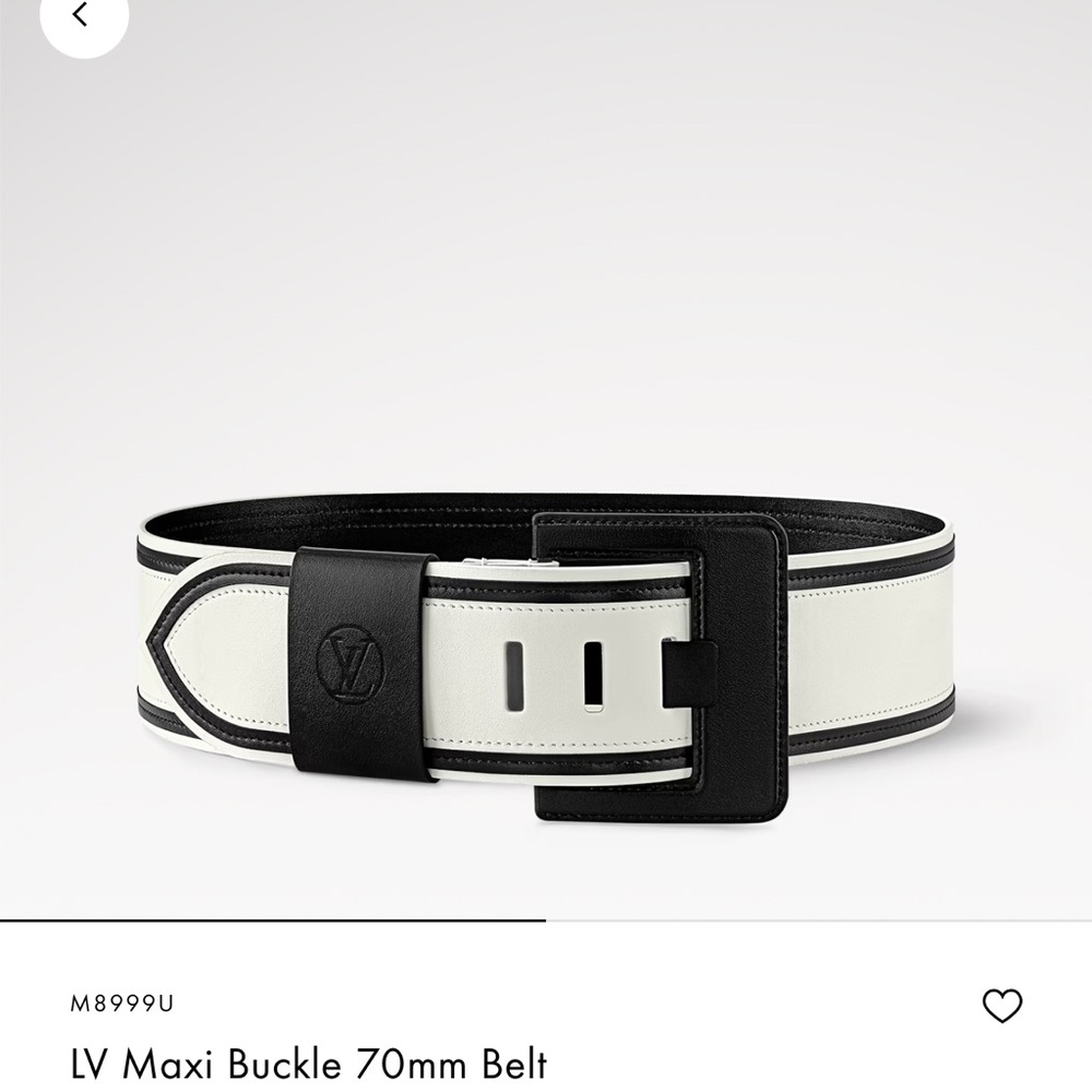 Louis Vuitton Black and White Maxi Buckle Belt